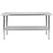 Emma and Oliver Stainless Steel 18 Gauge Prep and Work Table with Undershelf